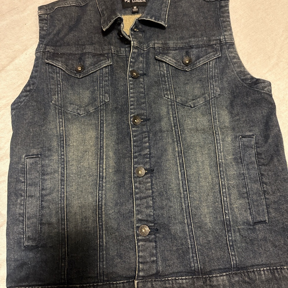 RUDE Blue Denim Vest for Men